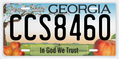 GA license plate CCS8460
