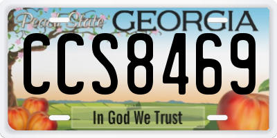 GA license plate CCS8469