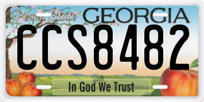 GA license plate CCS8482