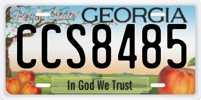 GA license plate CCS8485