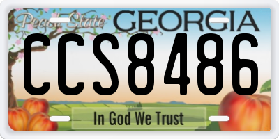 GA license plate CCS8486