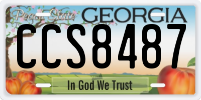 GA license plate CCS8487