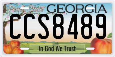 GA license plate CCS8489