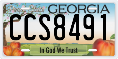 GA license plate CCS8491