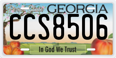 GA license plate CCS8506