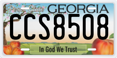 GA license plate CCS8508