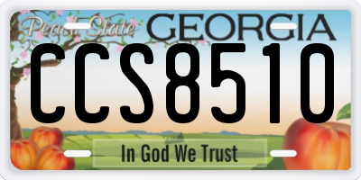 GA license plate CCS8510