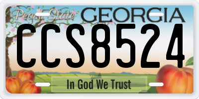 GA license plate CCS8524