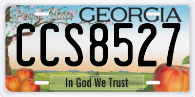 GA license plate CCS8527