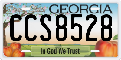 GA license plate CCS8528