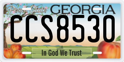 GA license plate CCS8530