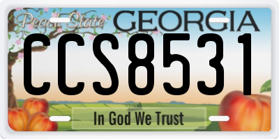 GA license plate CCS8531