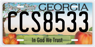 GA license plate CCS8533