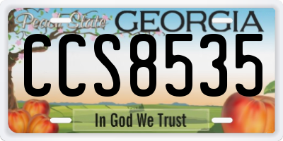 GA license plate CCS8535