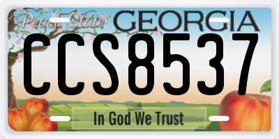 GA license plate CCS8537