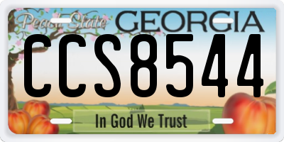 GA license plate CCS8544