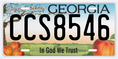 GA license plate CCS8546