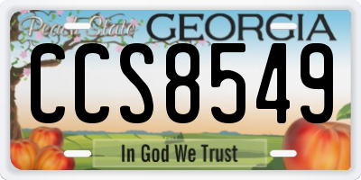 GA license plate CCS8549