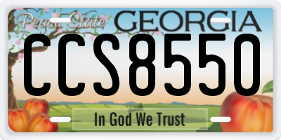 GA license plate CCS8550