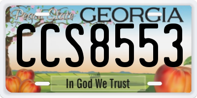 GA license plate CCS8553
