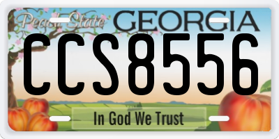 GA license plate CCS8556
