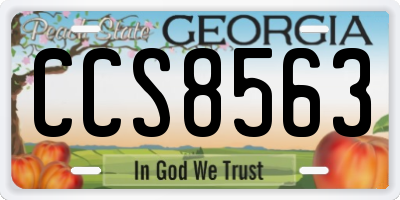 GA license plate CCS8563