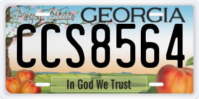 GA license plate CCS8564