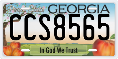 GA license plate CCS8565