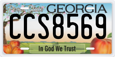 GA license plate CCS8569