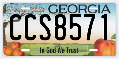 GA license plate CCS8571