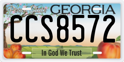GA license plate CCS8572