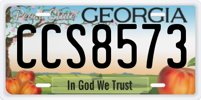 GA license plate CCS8573