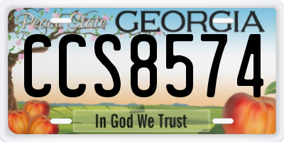 GA license plate CCS8574