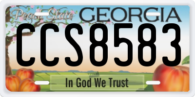 GA license plate CCS8583