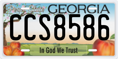 GA license plate CCS8586