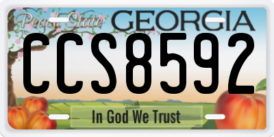 GA license plate CCS8592