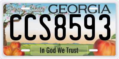 GA license plate CCS8593
