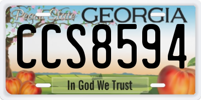 GA license plate CCS8594