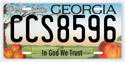 GA license plate CCS8596