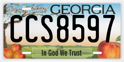GA license plate CCS8597