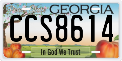 GA license plate CCS8614