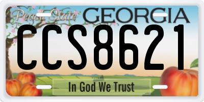 GA license plate CCS8621