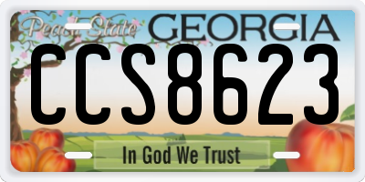 GA license plate CCS8623