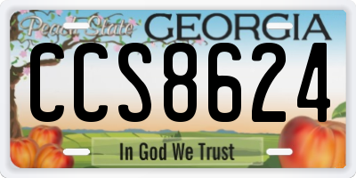 GA license plate CCS8624