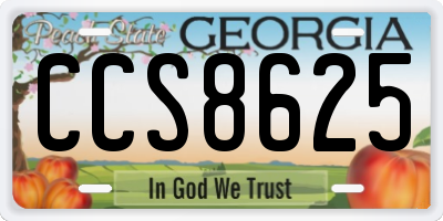 GA license plate CCS8625