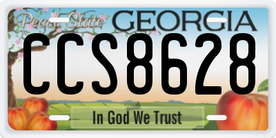 GA license plate CCS8628