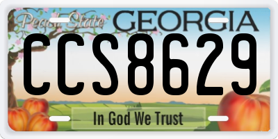 GA license plate CCS8629