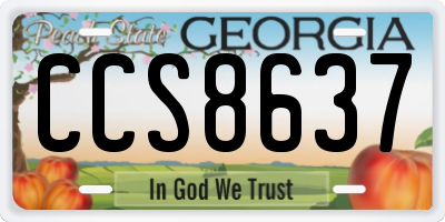 GA license plate CCS8637
