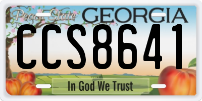 GA license plate CCS8641