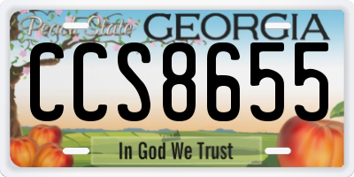 GA license plate CCS8655
